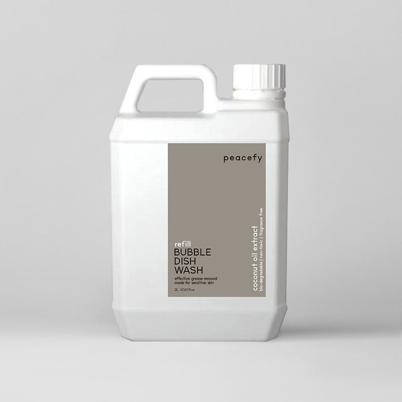 Skin-friendly dishwashing bubble mousse, fragrance-free, refill bottle 2L - ผลิตภัณฑ์ล้างจ้าน - วัสดุอื่นๆ ขาว