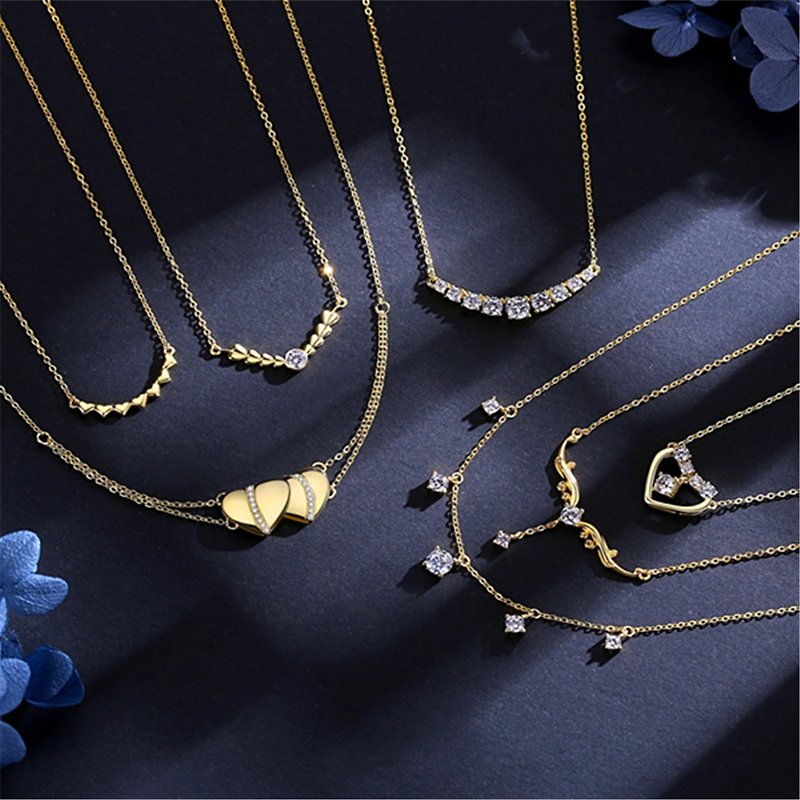 Anniversary Goody Bag-Weekly Necklace Clavicle Chain Limited Special Offer 2-6 Silver Gold-plated Necklaces - Necklaces - Silver Yellow