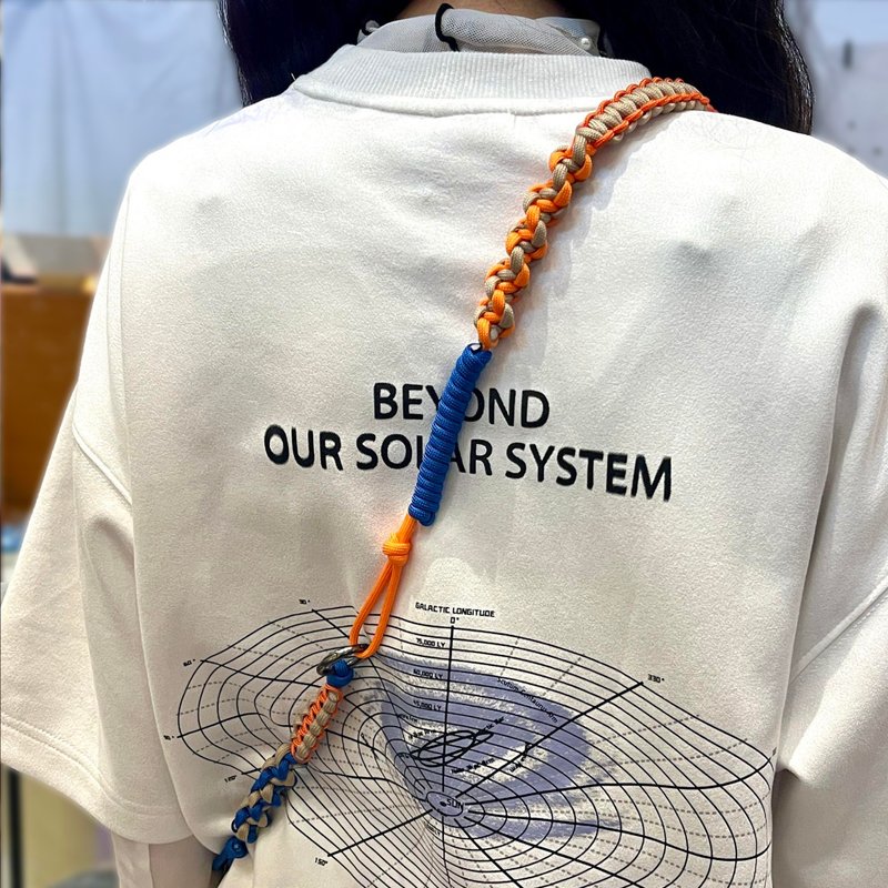 混合造型編織手機掛繩 可調式手機背帶 背包背帶 手機繩 - 掛繩/吊繩 - 尼龍 橘色