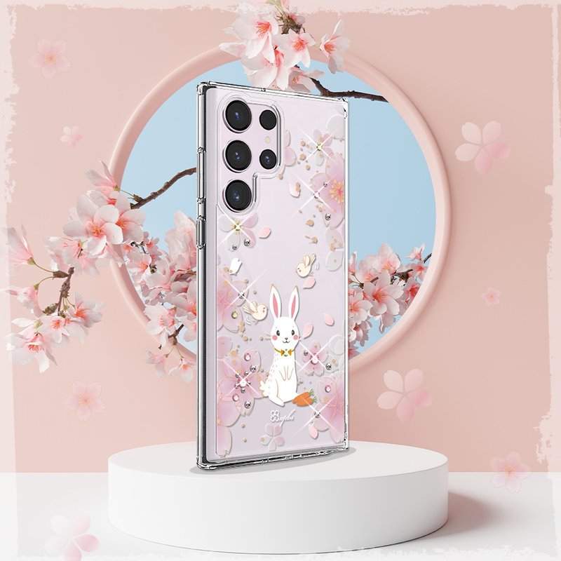 Samsung S25/S24/S23/S22 輕薄軍規防摔水晶彩鑽手機殼-幸運兔YOU - 手機殼/手機套 - 其他材質 多色