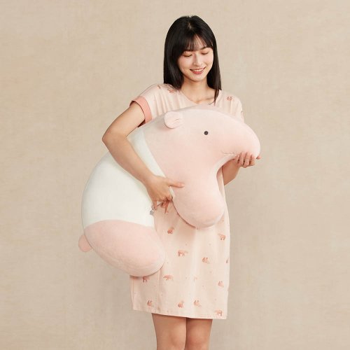 YVONNE COLLECTION以旺傢飾 馬來貘造型靠枕-貝殼粉