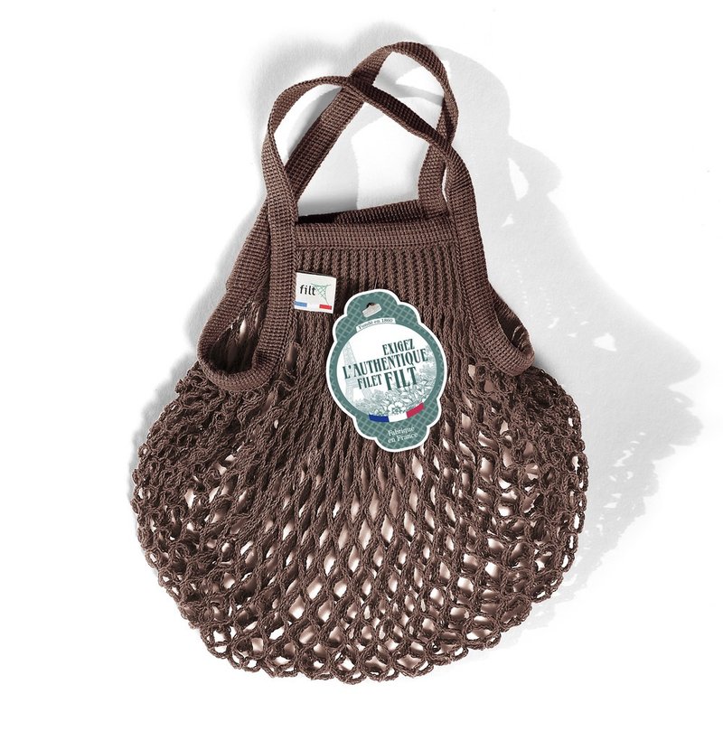 French Filt classic handmade woven bag-coffee Marron Sepia - กระเป๋าถือ - ผ้าฝ้าย/ผ้าลินิน สีนำ้ตาล