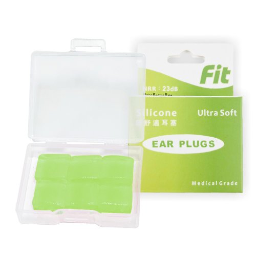 ER FIT-可塑型環保矽膠耳塞 【FIT】矽膠耳塞-綠色6入 柔軟可塑 隔音防噪 睡眠 - 內付收納