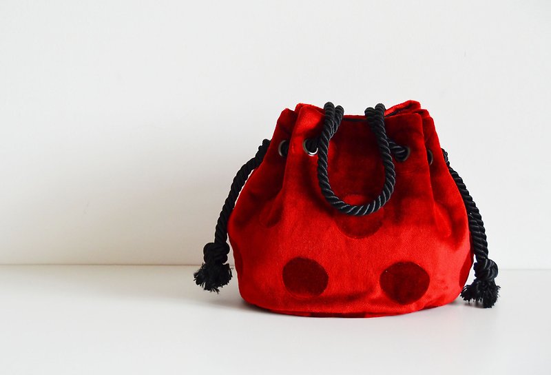 New work !! Dot Marine Bag Red - Handbags & Totes - Cotton & Hemp Red