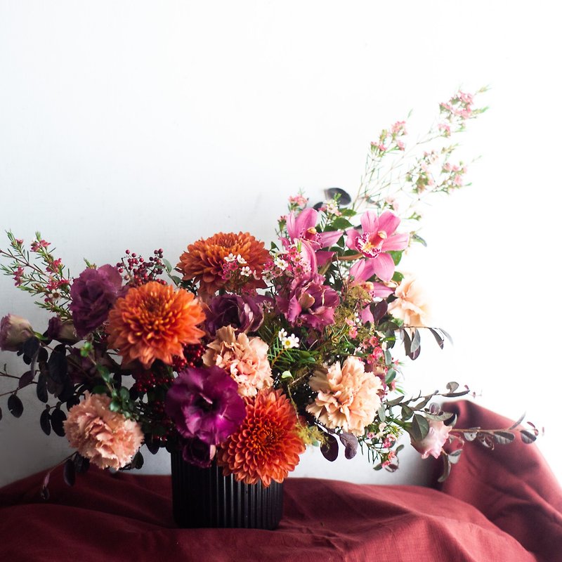 洋紅虎頭蘭桌花 | 鮮花花禮 | 開幕 | 送禮 | 可客製 - 乾燥花/永生花 - 植物．花 紅色