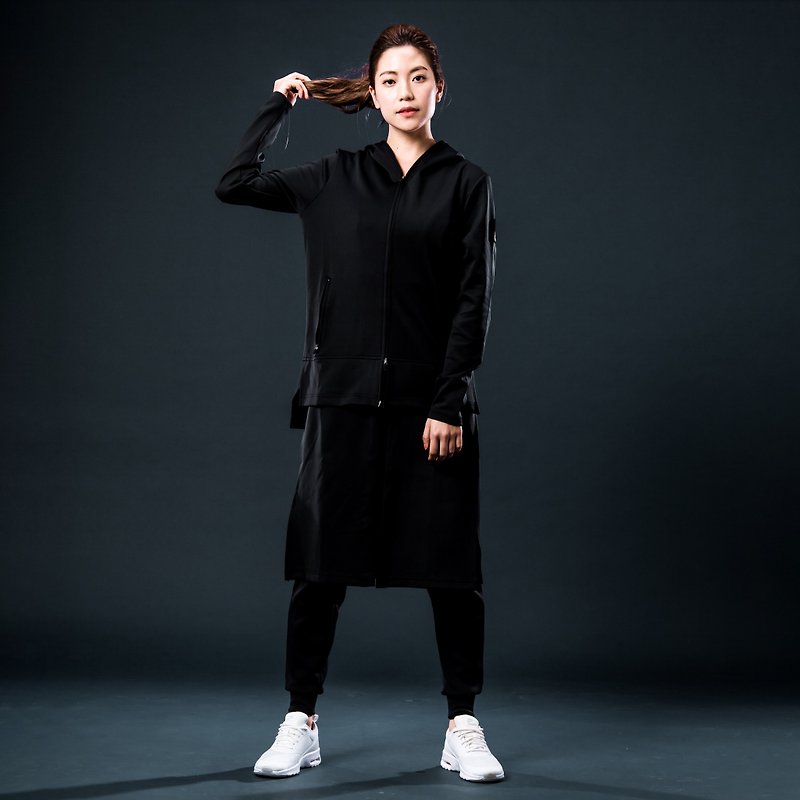 Origin Airborne InstaDRY Swift Instant Hooded Coat - Full Zip - Black - Women's Sportswear Tops - Polyester 
