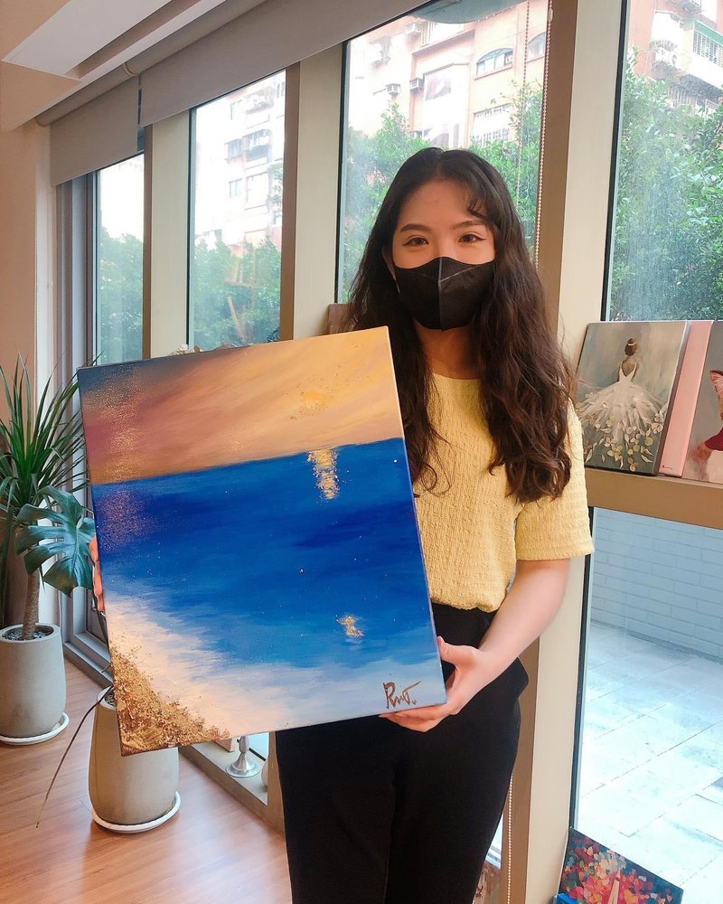 金箔抽象畫/ 家庭裝飾畫 /藝術創作 /抽象藝術 - 插畫/繪畫/寫字 - 棉．麻 