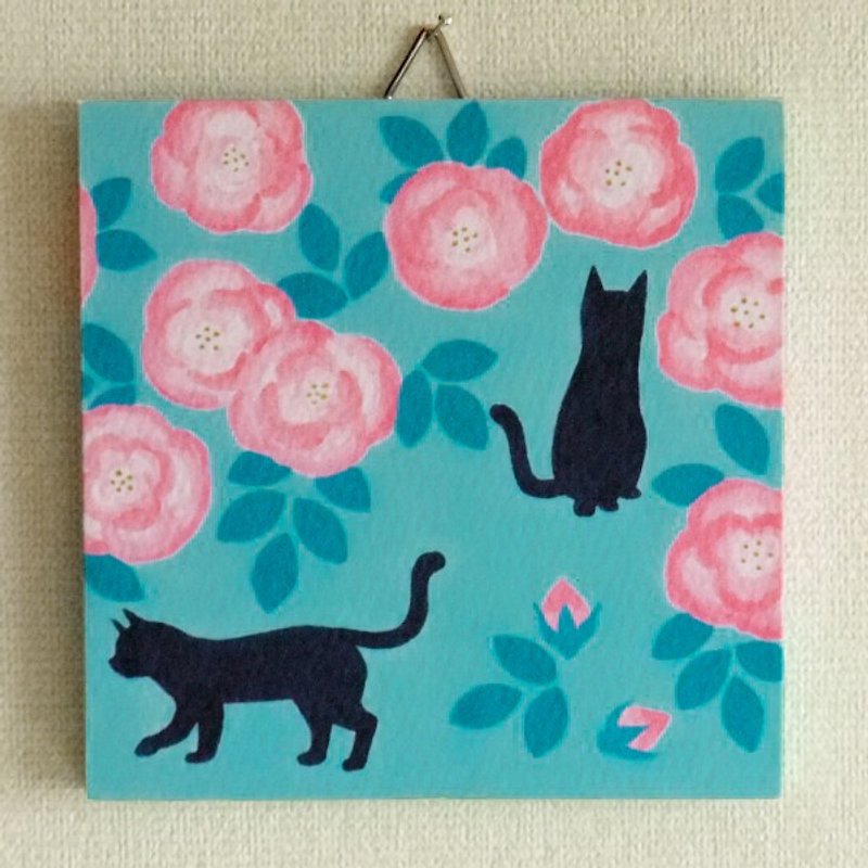Mini panel No.13 / Cats and Roses - Posters - Paper Multicolor