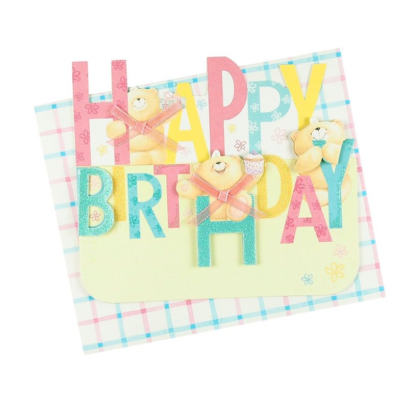 生日字母祝賀【Hallmark-ForeverFriends-立體卡片 生日祝福】 - 卡片/明信片 - 紙 多色