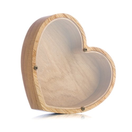 WOODPRESENTS Personalized piggy bank HEART Wood coin bank Valentines day gifts