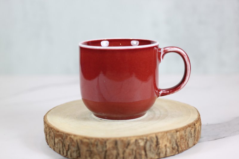 [Christmas gift box] Pomegranate Bronze red glaze coffee cup tea cup mug 100% Yingge manufacturing
