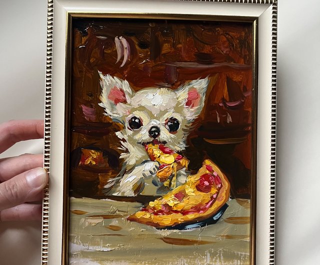 チワワ 絵画 犬 油絵 原画 アート インテリア oilpainting