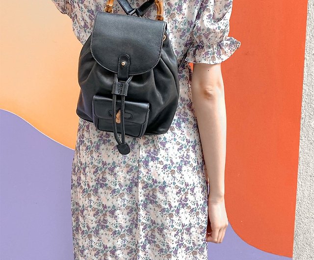Second-hand Gucci│Black Backpack│Rucksack│Genuine in Italy│ - Shop pickypiggy-vintage - Pinkoi