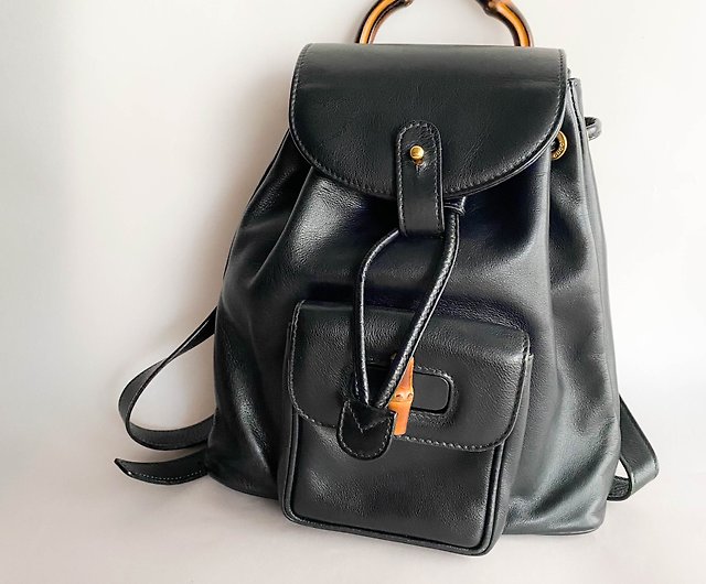 Second-hand Gucci│Black Backpack│Rucksack│Genuine in Italy│ - Shop pickypiggy-vintage - Pinkoi