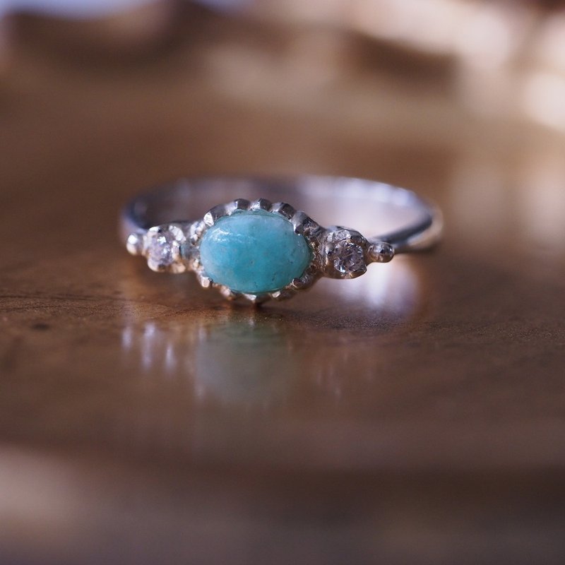拉利瑪石 手工 戒指 Larimar Sterling Silver Handmade ring - 戒指 - 半寶石 藍色