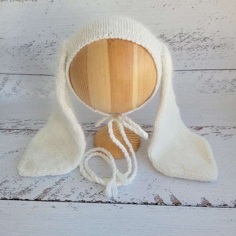PDF! Bunny newborn hat knitting pattern / newborn photo props - 其他數位商品 - 其他材質 