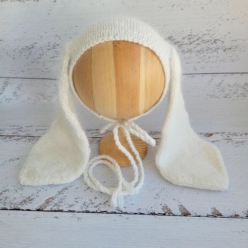 KrisboPatternToy PDF! Bunny newborn hat knitting pattern / newborn photo props
