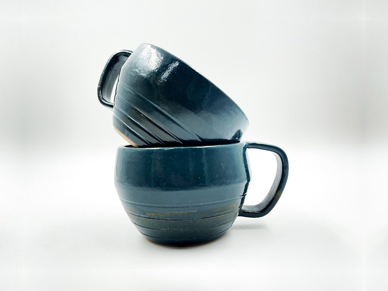 IrislinStudio | Handmade Mug | a set of two forest green mugs - Cups - Pottery Green