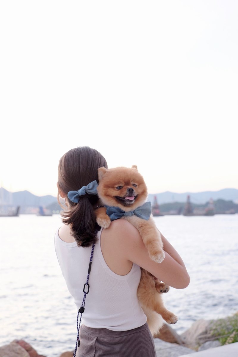 Denim Butterfly Series - Parent-child Wear (Elastic Band) - Collars & Leashes - Other Man-Made Fibers 