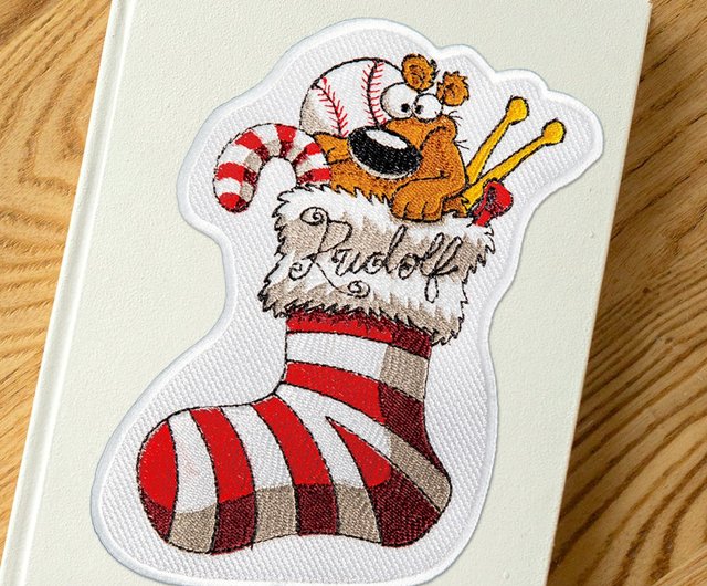 Christmas Embroidered Fabric Stickers】Large American Christmas