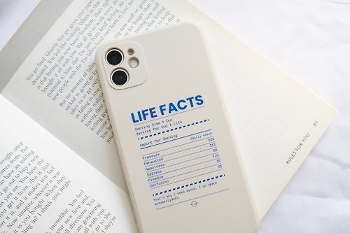 Fingers Work 燕麥色 LIFE FACTS成份表 防摔手機殻 IPhone Case