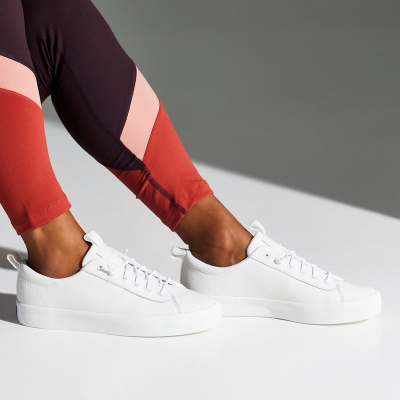 KEDS KICKBACK 舒適免綁帶 皮革休閒小白鞋 9213W123335 - 女休閒鞋/帆布鞋 - 真皮 