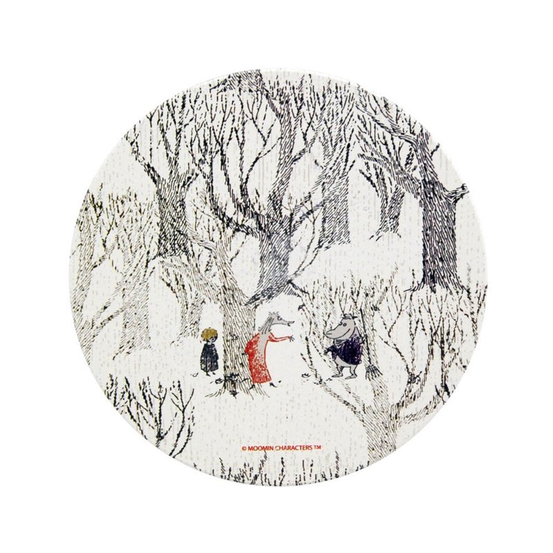 Moomin授權-吸水杯墊 3款嚕嚕米插畫設計 - 杯墊 - 陶 灰色