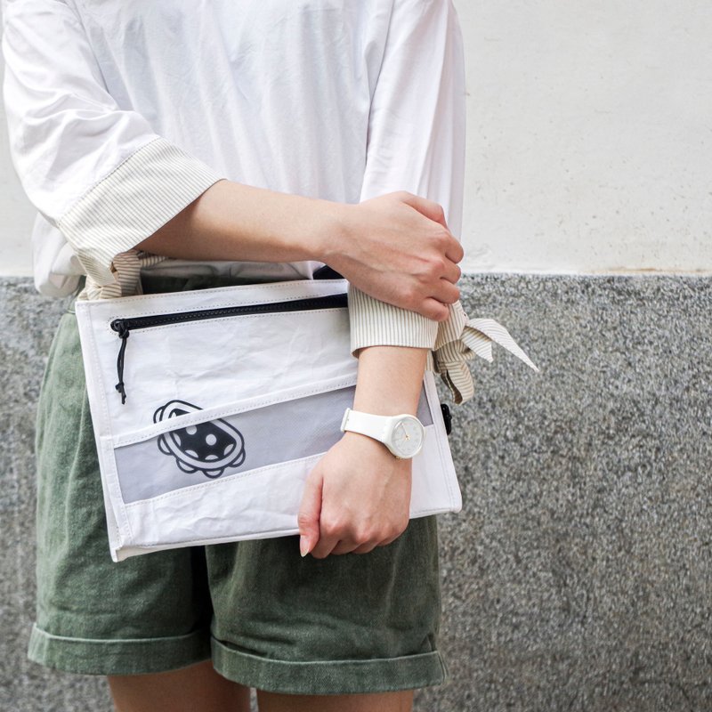 [DoBo] Drum and Drum Orchestra-Hand Rattle Square Bag - Messenger Bags & Sling Bags - Other Materials White