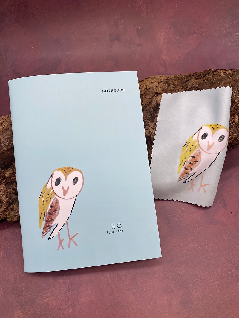 Hand-painted owl barn owl stationery set of 2