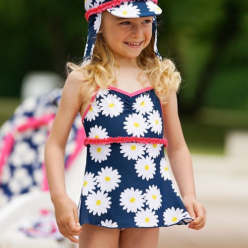 日安朵朵 德國PlayShoes 抗UV防曬兒童連身泳裝-雛菊裙