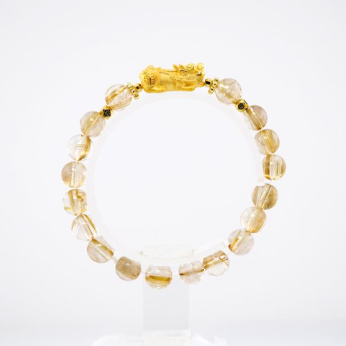 【セール 登場から人気沸騰】 ゴールド Jewelry-ゴールド貔貅チタン クリスタル ブレスレット アクセサリー