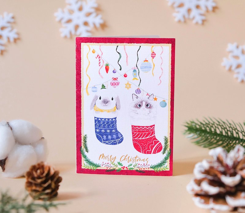 2023 Hong Kong Exclusive Artisanu Cozy Christmas Stockings Greeting Card - Cards & Postcards - Paper 