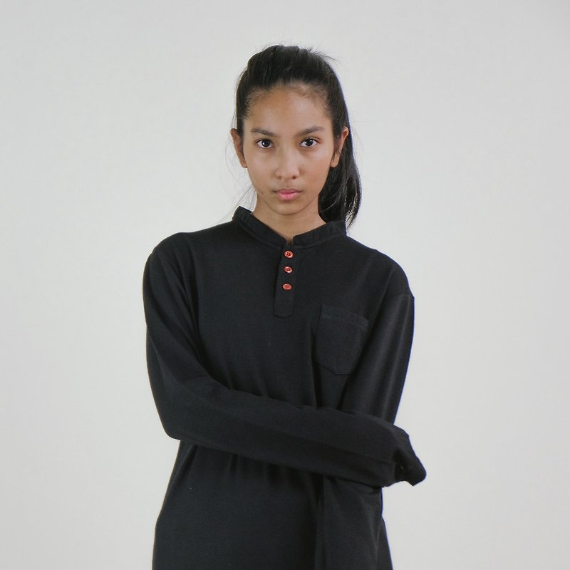 BASIC COTTON TEE (BLACK) - เสื้อฮู้ด - ผ้าฝ้าย/ผ้าลินิน สีดำ