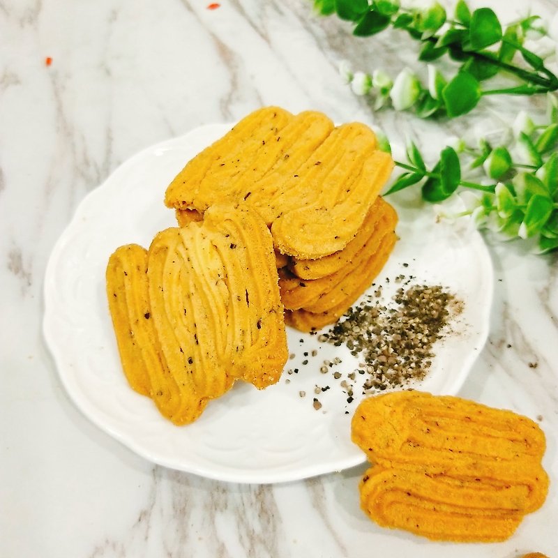 [Taguo] Black Pepper Golden Cheese-Salty Handmade Biscuits/Souvenir Afternoon Tea/Snack - Handmade Cookies - Fresh Ingredients Purple