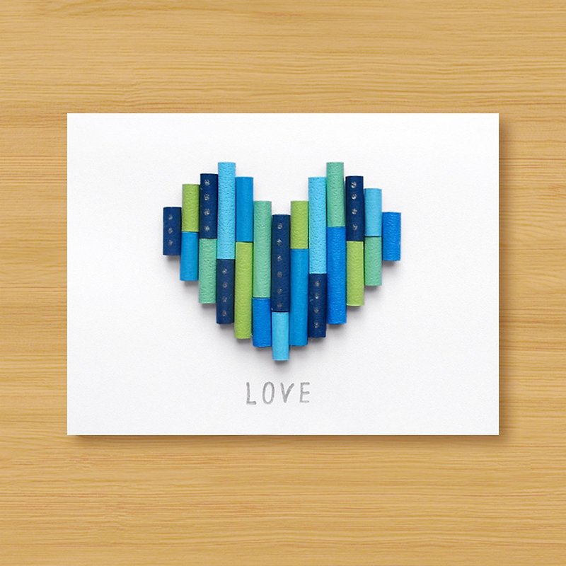 Handmade Roll Paper Cards _ Layers of Love A ..... Valentine Card, Father Card, Wedding Card - Cards & Postcards - Paper Blue