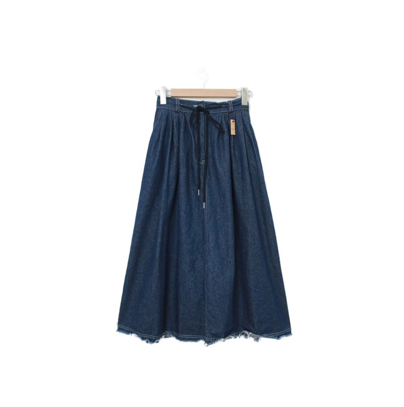 Back to Green- 復古丹寧長裙 30-40 腰可穿/ds-11 vintage skirt - 裙子/長裙 - 棉．麻 