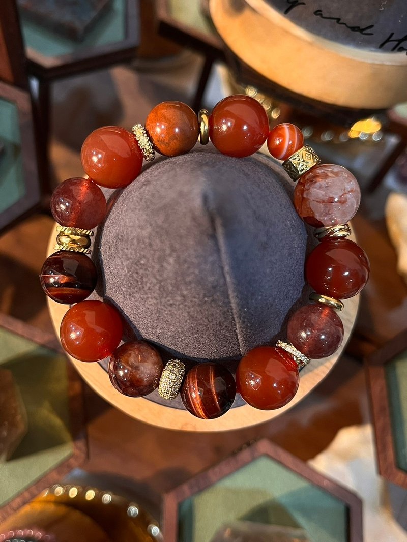 Custom Crystal Gemstone Bracelet | Fiery Red Energy Crystal Bracelet - Bracelets - Crystal 