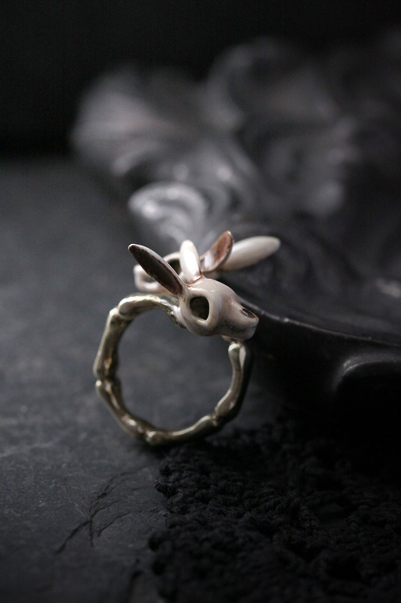 Rabbit Skulls Painting Ring. - General Rings - Other Metals 