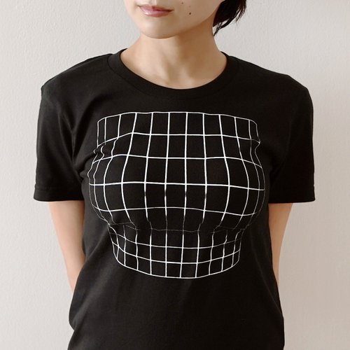 MINDSET Tシャツ 妄想マッピングTシャツ/ Illusion grid/ Black - ショップ ekōD