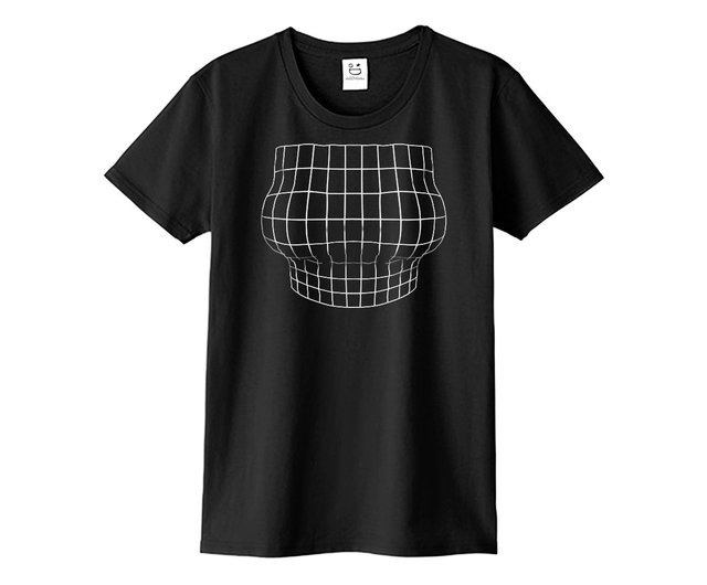 妄想マッピングTシャツ/ Illusion grid/ Black - ショップ ekōD