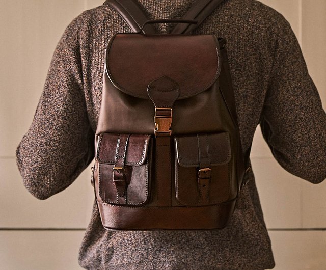 Black Leather Backpack Handmade Authentic Leather Backpack 