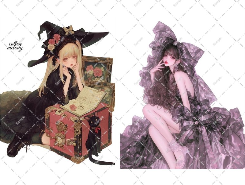 original sticker no.6336 人物ステッカー オリジナルステッカー 人物ステッカー 女の子ステッカー オリジナル人物ステッカー - 貼紙 - 紙 