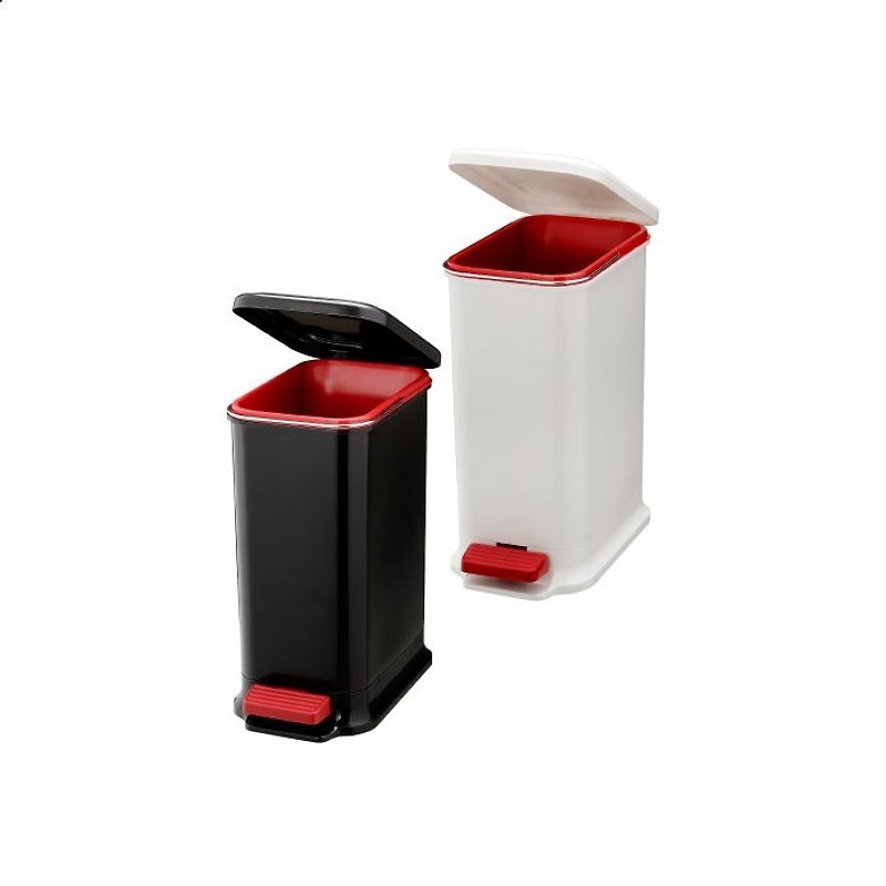 URBANO foot-operated trash can 13L-black and white two-color optional - Trash Cans - Plastic Multicolor