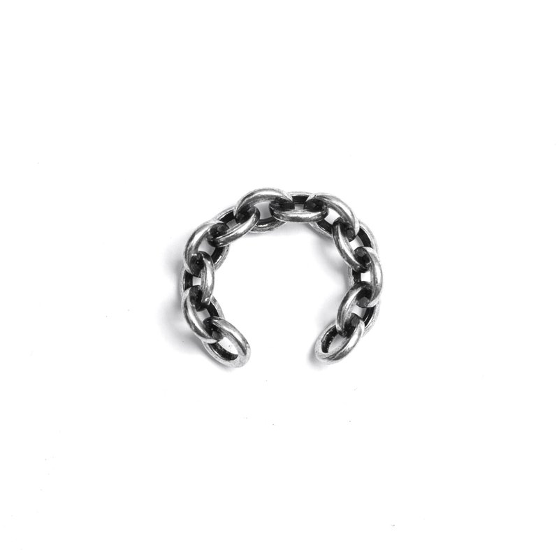 Circle chain ring (ancient Silver) - General Rings - Copper & Brass Gray