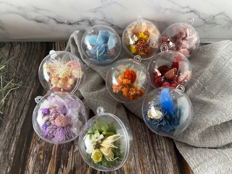 2F【Dried Flower Charm】Wedding Small Items/Secondary Small Items/Gift Exchange/Birthday/Bag Charm - Keychains - Plastic Transparent