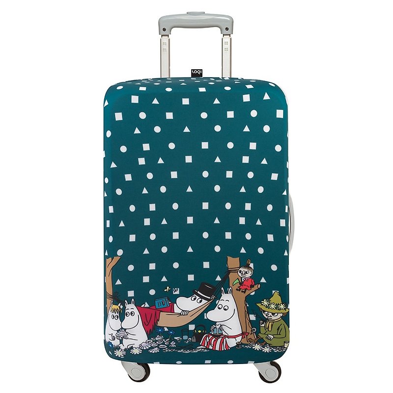 LOQI 行李箱外套／Moomin 家族【L號】 - 行李箱 / 旅行喼 - 聚酯纖維 綠色
