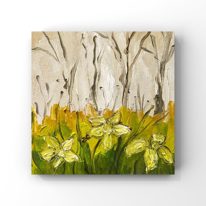 水仙油畫水仙藝術春園繪畫春花藝術 - 海報/掛畫/掛布 - 其他材質 多色