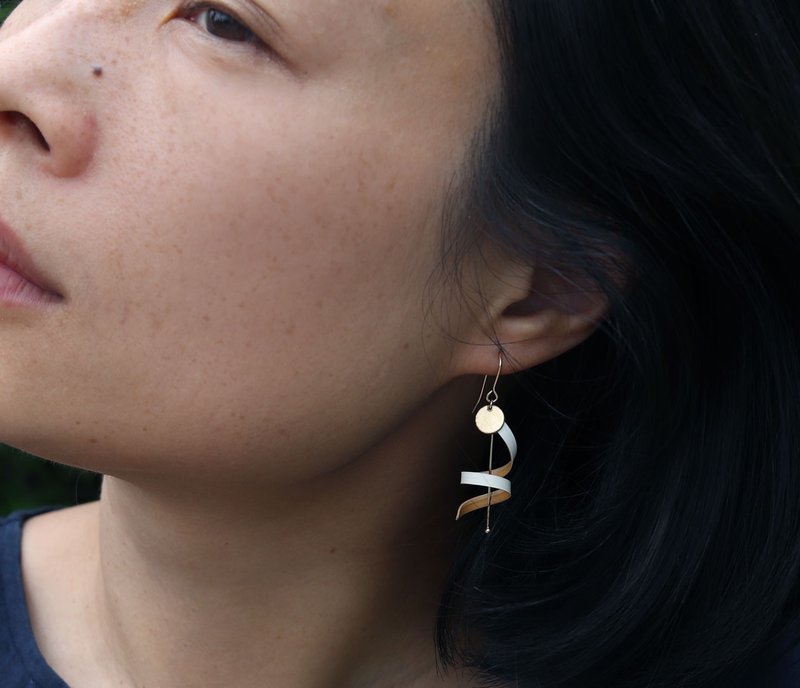 綻放的音符 - 台灣桂竹耳環 Musical Bloom - Bamboo Earring - 耳環/耳夾/耳骨夾 - 竹 白色