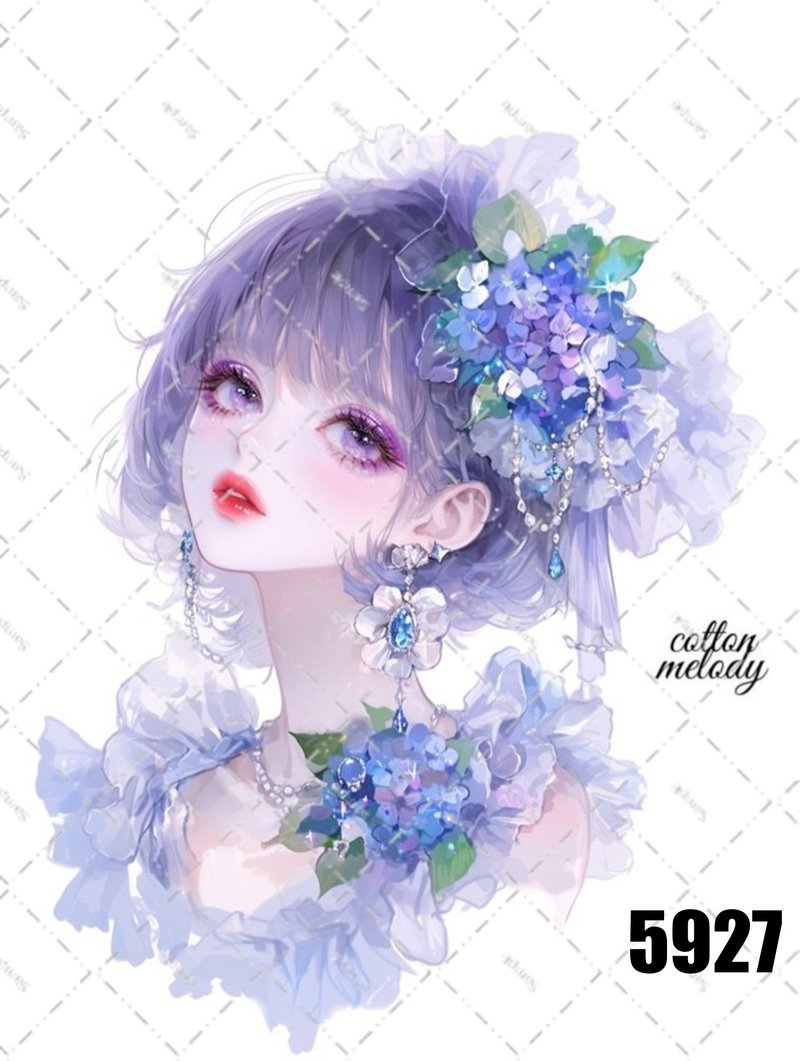 original sticker no.5927 人物ステッカー オリジナルステッカー 人物ステッカー 女の子ステッカー オリジナル人物ステッカー - 貼紙 - 紙 