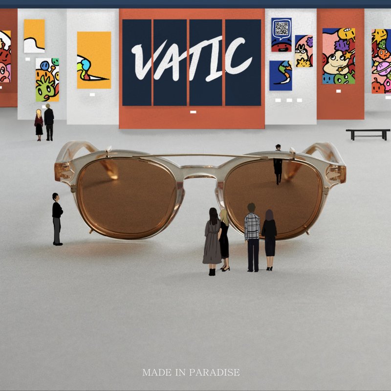 Vatic Vintage Optical John Champagne 三用墨鏡 - 眼鏡/鏡框 - 其他材質 金色